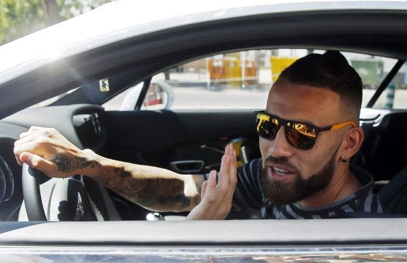 Otamendi, tras su último entrenamiento.