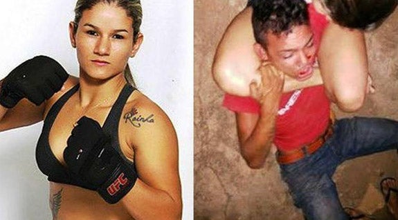 Un ladrón intenta robar a una luchadora profesional y se lleva una paliza