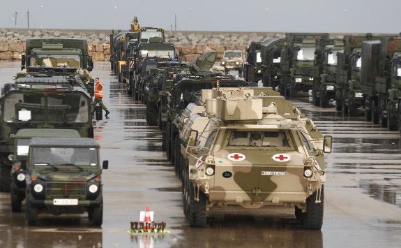  Sagunto. Columnas militares tras el desembarco.    :: Jesús signes