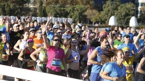 Los corredores en la pasada edición del maratón.