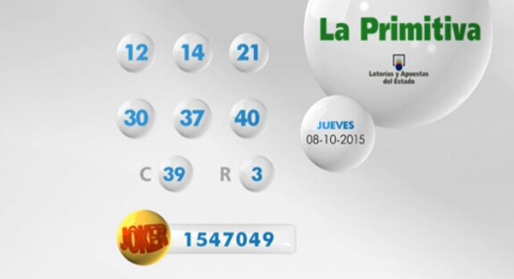 Combinación ganadora de la Primitiva de hoy jueves 8 de octubre. Resultados del sorteo, números premiados y Joker