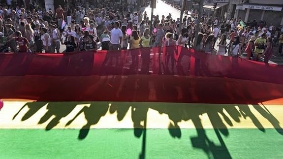 Manifestación en el Día del Orgullo Gay en Valencia.