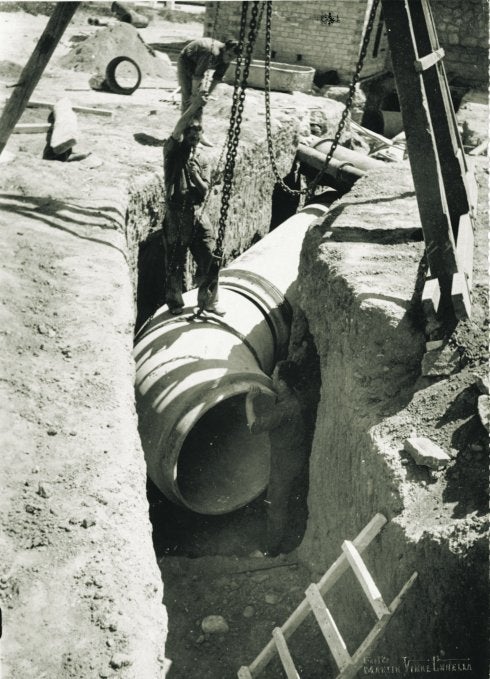 AGUA POTABLE.  Obras del sistema de distribución de Valencia en 1949.  :: Archivo Grupo Aguas