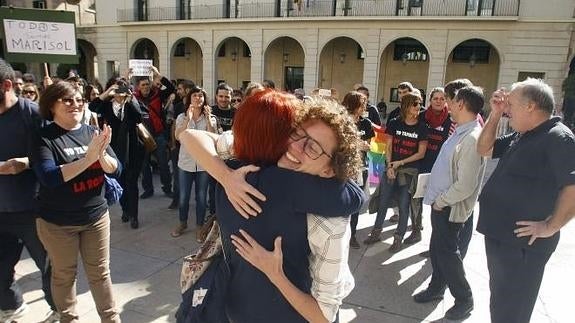 Marisol Moreno, arropada por un centenar de personas.