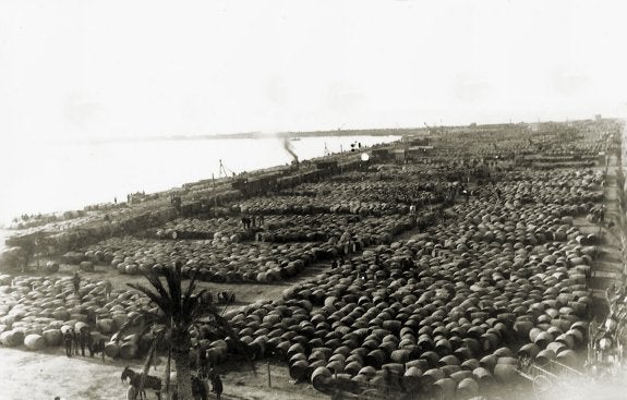 Puerto de Alicante en el año 1892, época dorada de la exportación de vino.:: Vinos Alicante DOP