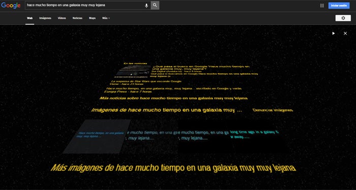 ¿Qué pasa si escribes en Google 'Hace mucho tiempo en una galaxia muy muy lejana'?