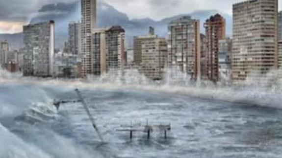 Montaje de cómo quedaría Benidorm a finales de siglo por el calentamiento global.