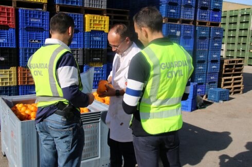 Un guardia civil del equipo Roca inspecciona un almacén. :: LP