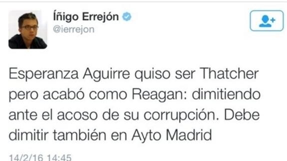 Errejón confunde a Reagan con Nixon en Twitter