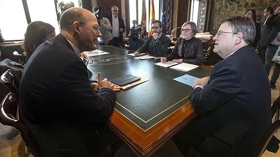 Vázquez y Puig, en la reunión mantenida este lunes en Valencia.