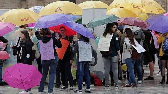 Manifestación de estudiantes en Valencia.