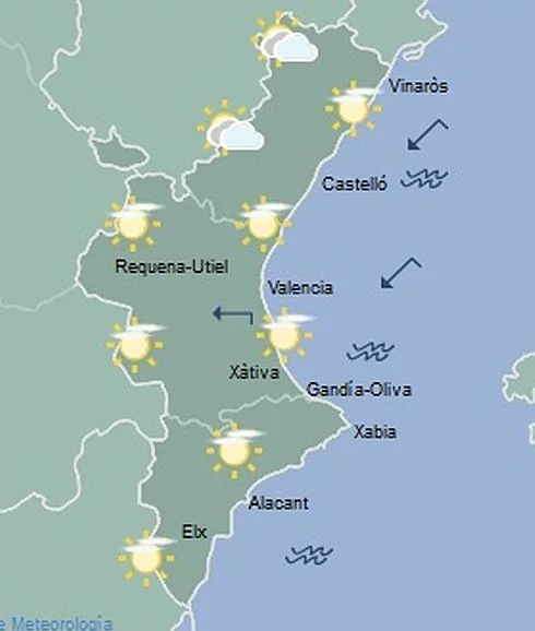 Previsión del tiempo para hoy y mañana: Nubes sin lluvia en Valencia