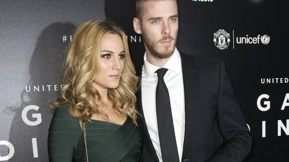 La cantante Edurne y De Gea, portero español del Manchester United.