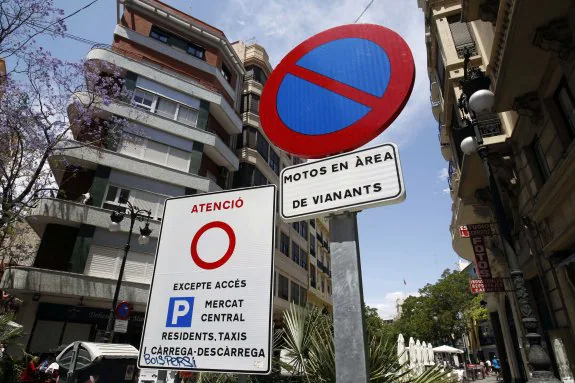 Señales de tráfico en la avenida María Cristina. :: irene marsilla