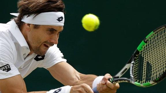 David Ferrer durante el torneo de Wimbledon 2016.