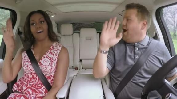 Michelle Obama causa furor cantando por Beyoncé en el ‘Carpool Karaoke’ de James Corden