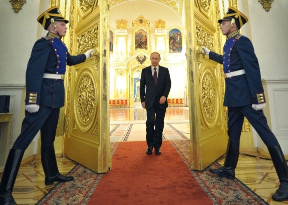 Putin, con toda la pompa del Kremlin. 