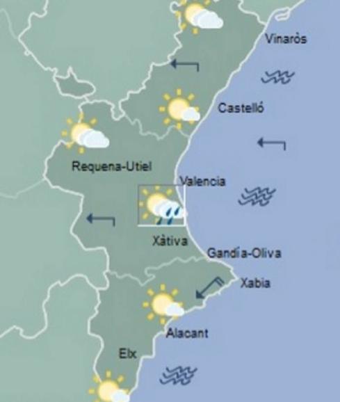 Tiempo para el 1 de agosto en la Comunitat Valenciana. 