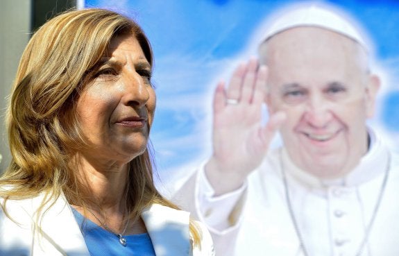 Giusy Nicolini, el día antes de que el recién nombrado Papa visitara Lampedusa en 2013. 