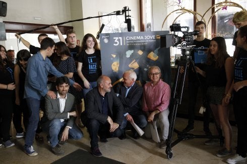 Rafa Maluenda, Albert Girona y Abel Guarinos, en la presentación del último Cinema Jove.