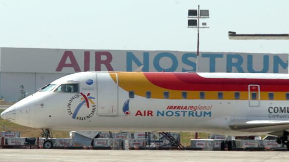 Una avión de la aerolínea valenciana Air Nostrum.