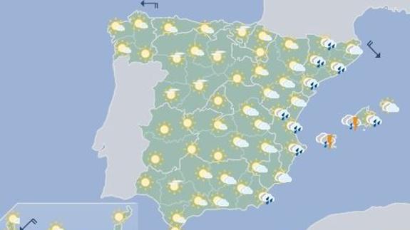 Previsión del tiempo para el lunes | Día de lluvias en el Golfo de Valencia