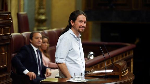 Pablo Iglesias, durante el Debate de Investidura.