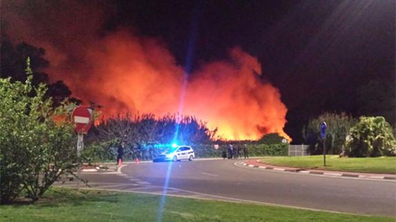 Extinguido el incendio en el marjal entre Gandia y Xeresa