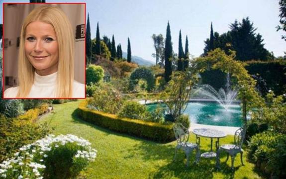 Uno de los múltiples jardines que rodean la vivienda de Gwyneth Paltrow.