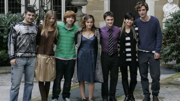 Algunos de los actores protagonistas, en la presentación de 'Harry Potter y el Cáliz de Fuego'.