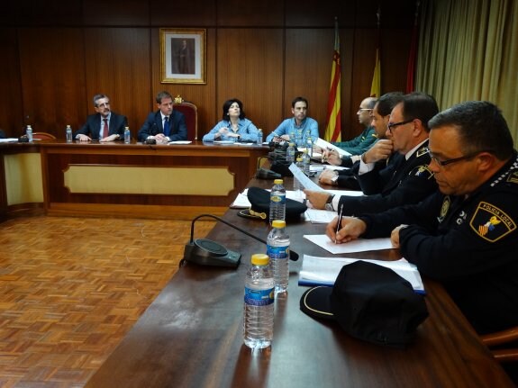 Un momento de la Junta Local de Seguridad. LP