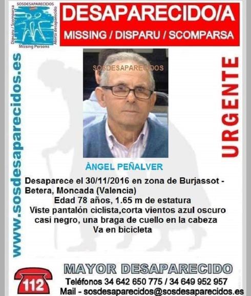 Desaparecido un ciclista de 78 años en los alrededores de Bétera