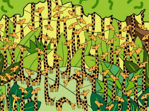 Encuentra a la serpiente entre todas las jirafas