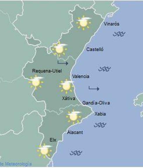 El tiempo en Valencia, Alicante y Castellón: cielos poco nubosos con temperaturas en ascenso