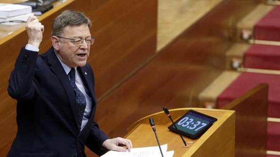 Ximo Puig, durante la sesión de control.