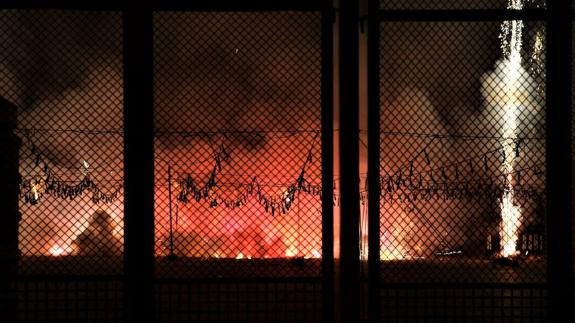 La mascletá nocturna de colores de anoche. 