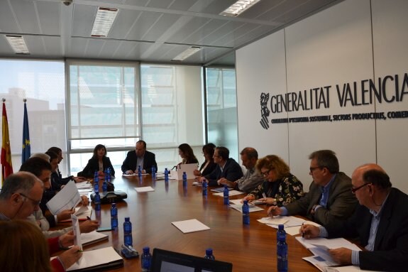 La directora general María Dolores Parra interviene en la reunión sobre el 'Brexit' con representantes empresariales. :: lp