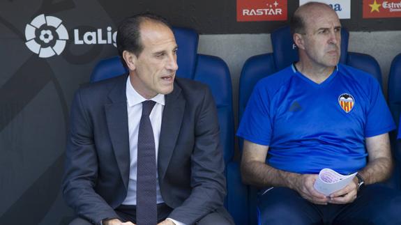 Voro junto a Ochotorena durante el partido ante el Espanyol