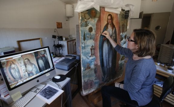 La Inmaculada Concepción que en la actualidad está restaurando el Museo de Bellas Artes. :: j. monzó