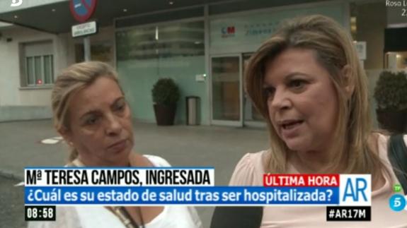 Carmen Borrego y Terelu Campos, a las puertas del hospital.