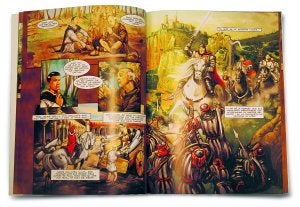 Cómic. Páginas y, abajo, un detalle de  'Jofré, un valenciano solidario'. ::
LP