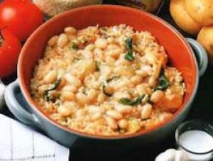 Arroz cremoso con verdurasy legumbres