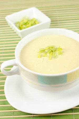 Vichyssoise y salmón