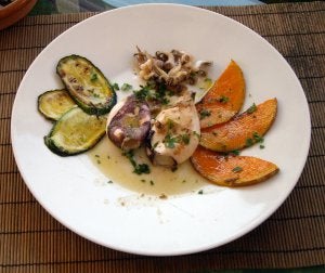 Chipirones con calabaza