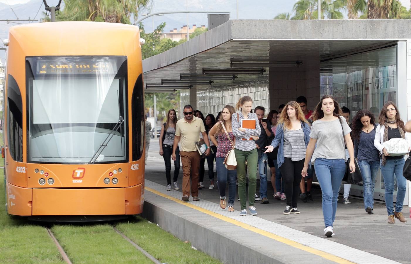 Un accidente impide circular a la Línea 2 del TRAM