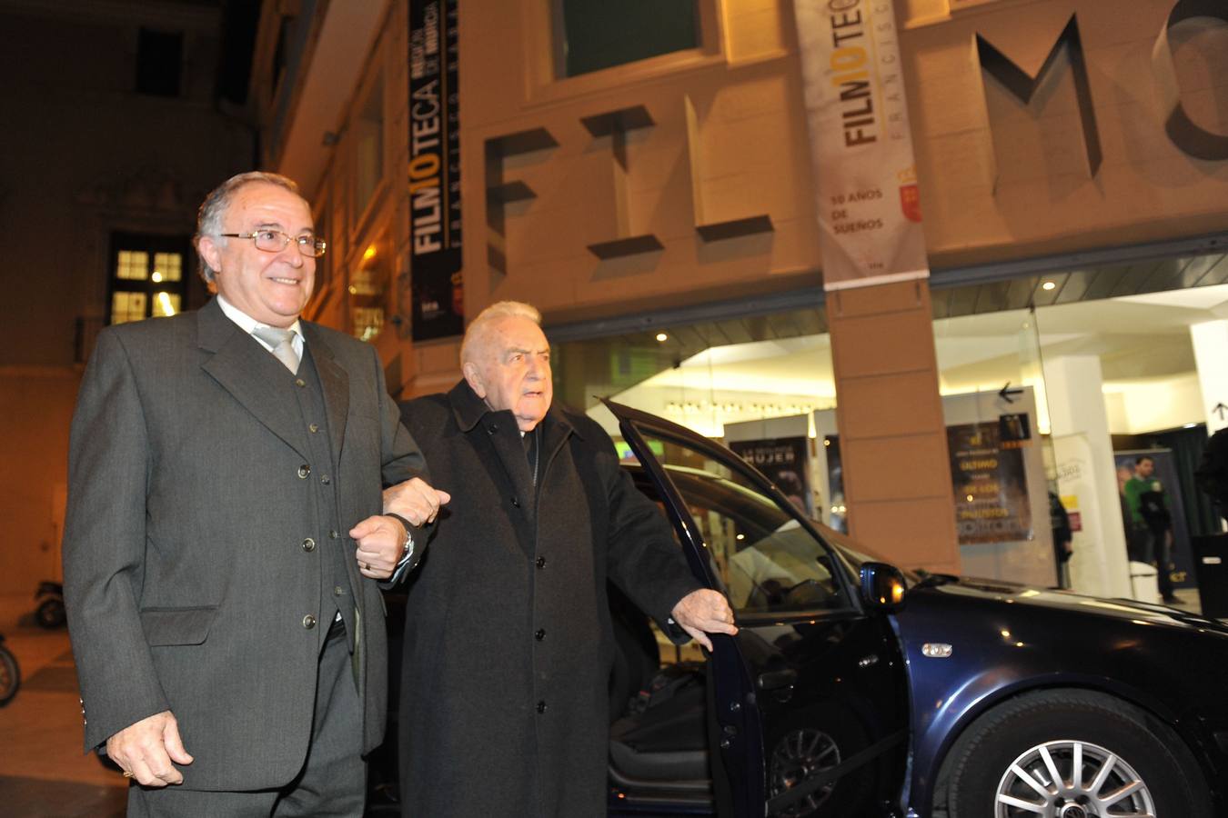 Homenaje al obispo emérito de la Diócies de Cartagena Javier Azagra en la Filmoteca Regional, en 2014