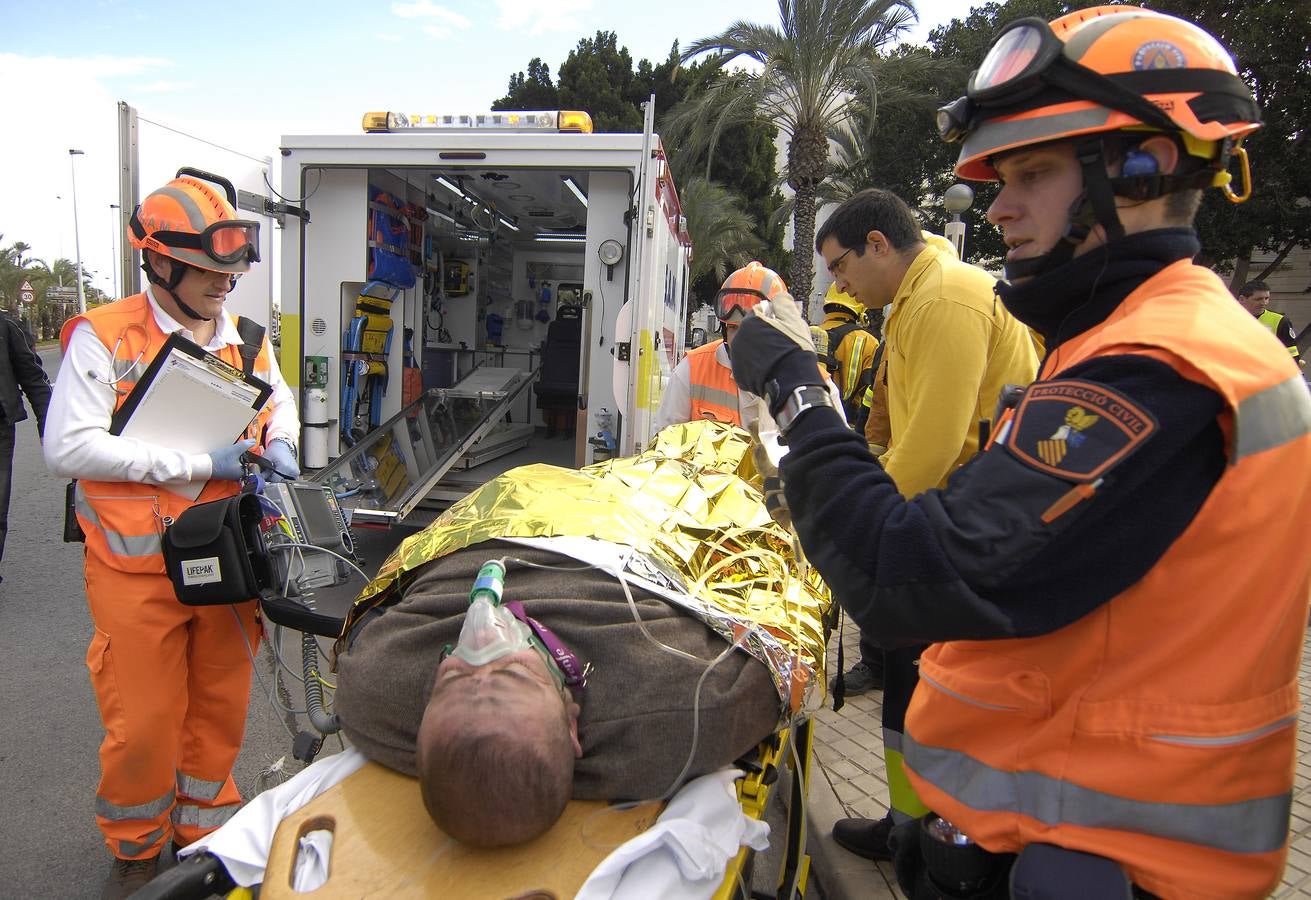 Simulacro de seguridad por accidente de tren