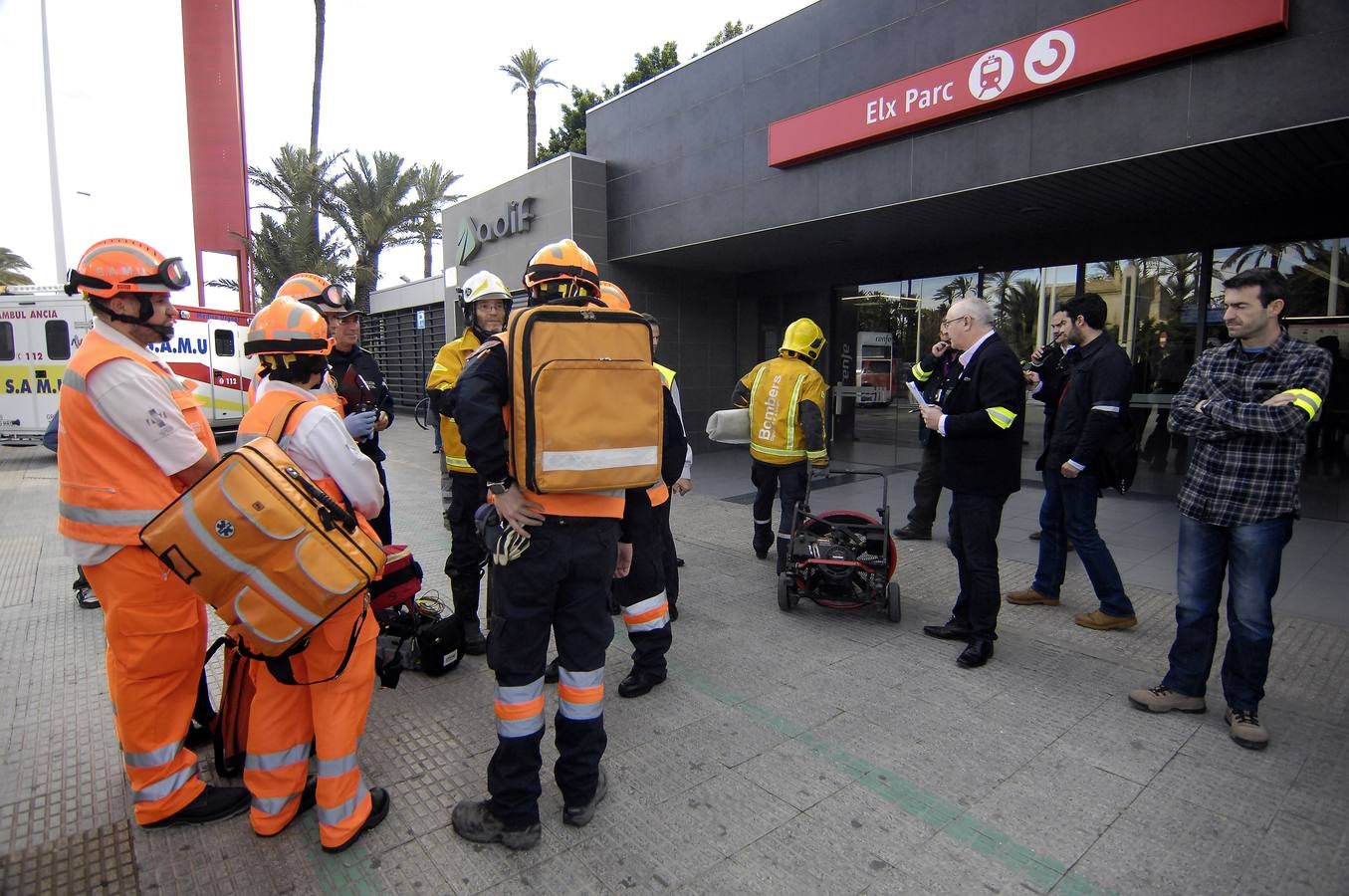 Simulacro de seguridad por accidente de tren