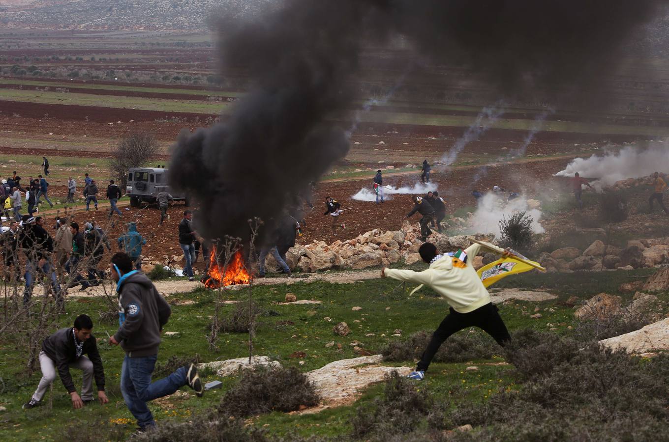 Enfrentamientos entre israelíes y palestinos