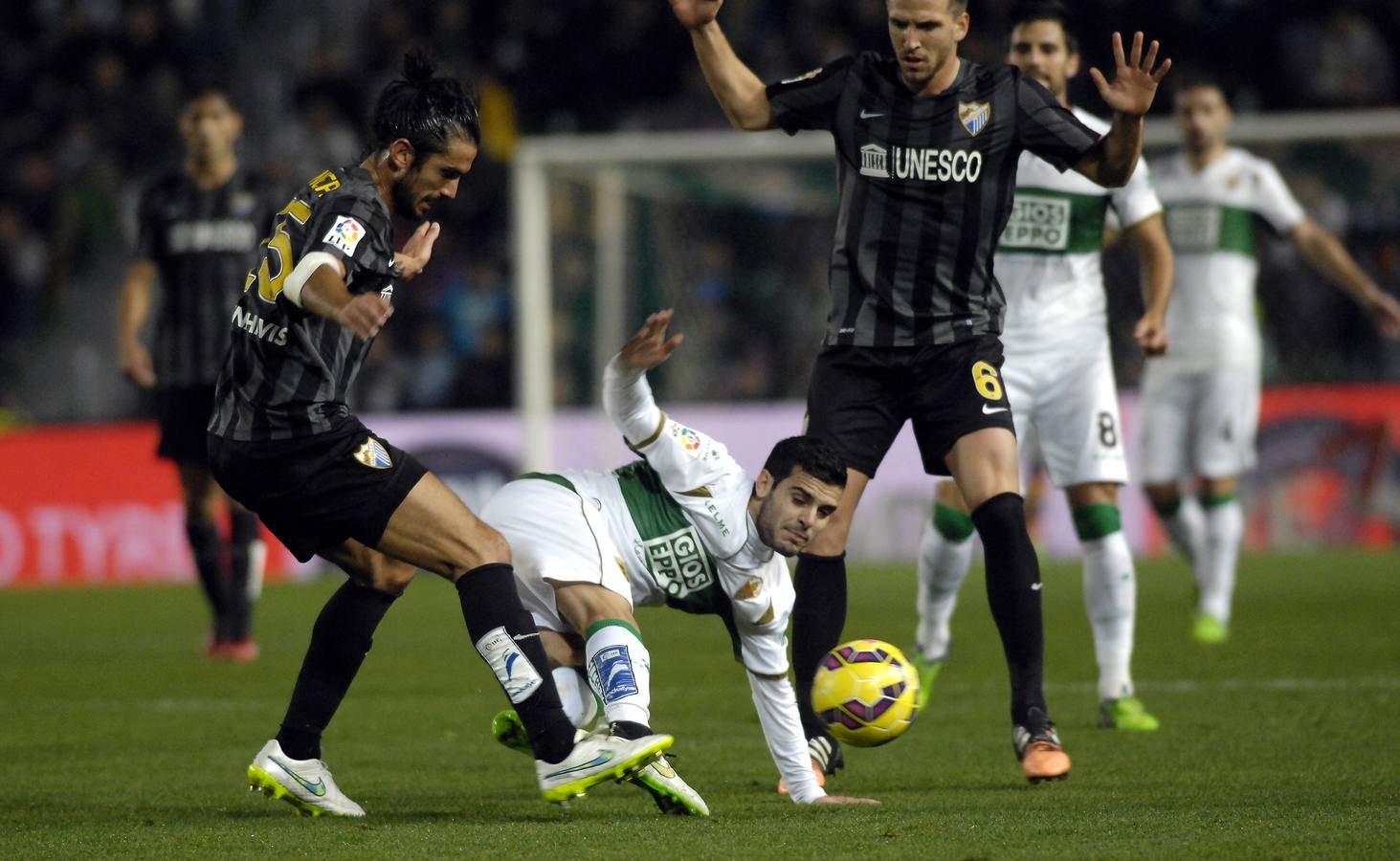 Partido Elche contra el Málaga